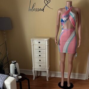 🤩Colorful Cutout Backless Bodycon Halter Dress